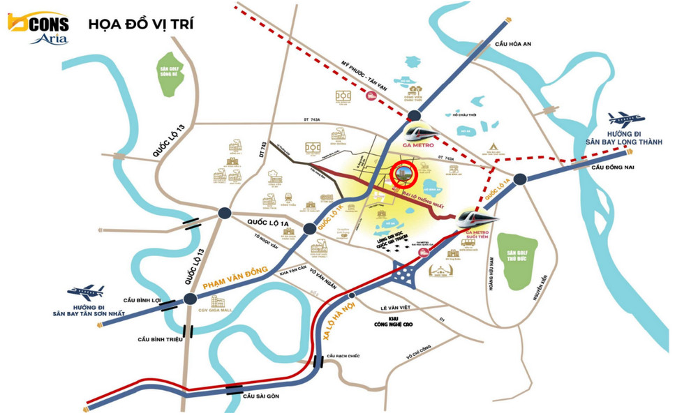 Họa đồ vị trí Bcons Aria