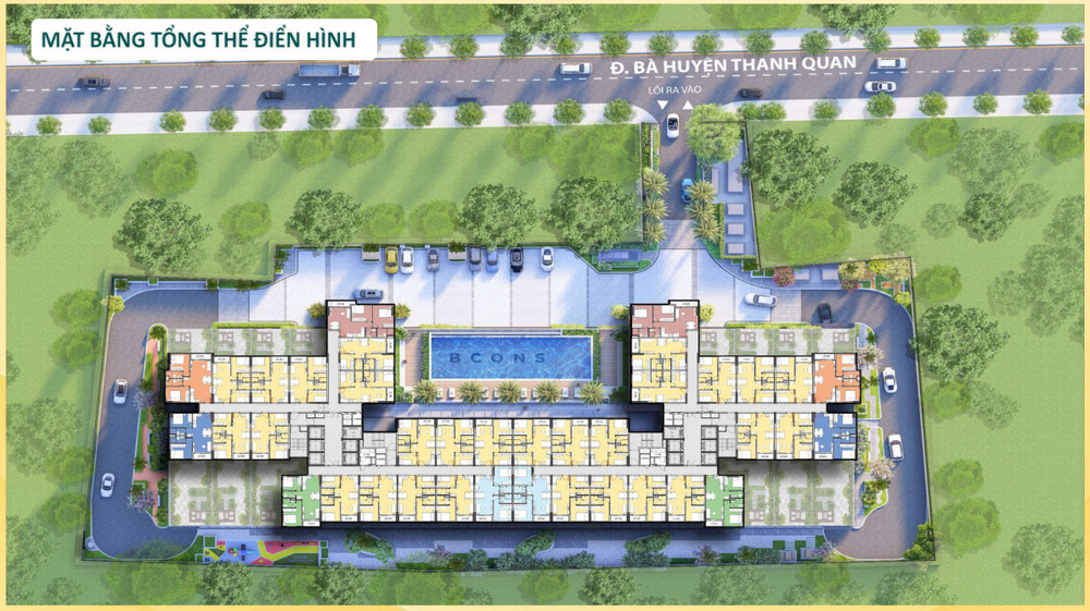 Mặt bằng tổng thể Bcons Aria