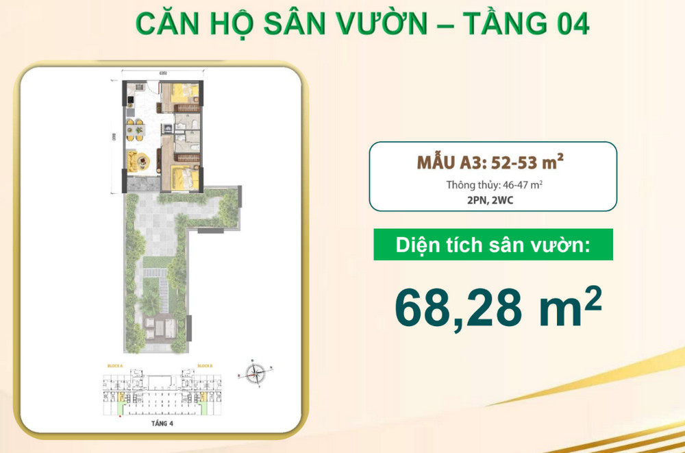 Căn sân vườn A3 Bcons Aria